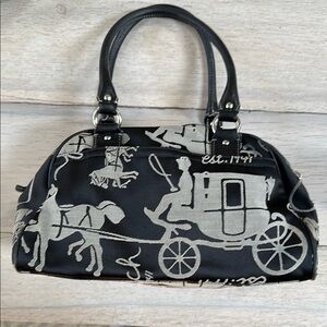 Coach horse and  carriage satchel F14481 handbag.